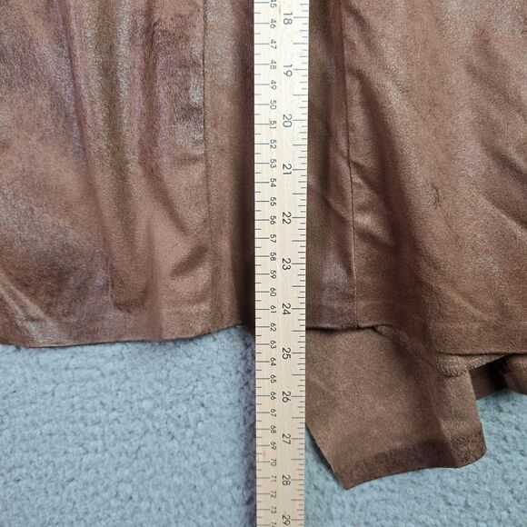 C Est 1946 Faux Suede Waterfall Drape Open  Jacket Brown Plus 22 24 Boho Layer - Picture 11 of 13